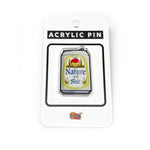 Funny Beer Pins - Nature And Shit Beer Can Acrylic Pin, 1.25 Inches With Rubber Clutch - Acrylic Pin - Two Little Fruits - Two Little Fruits