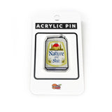 Funny Beer Pins - Nature And Shit Beer Can Acrylic Pin, 1.25 Inches With Rubber Clutch - Acrylic Pin - Two Little Fruits - Two Little Fruits
