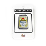 Beer Pins - Nature And Shit Beer Can illustrated acrylic pin by Two Little Fruits