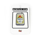 Beer Pins - Nature And Shit Beer Can illustrated acrylic pin by Two Little Fruits