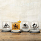 Funny Chicken Whiskey Glass - 10 Oz Black Rocks Glass With Original Artwork - Rocks Glass - Two Little Fruits - Two Little Fruits