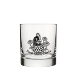 Funny Chicken Whiskey Glass - 10 Oz Black Rocks Glass With Original Artwork - Rocks Glass - Two Little Fruits - Two Little Fruits