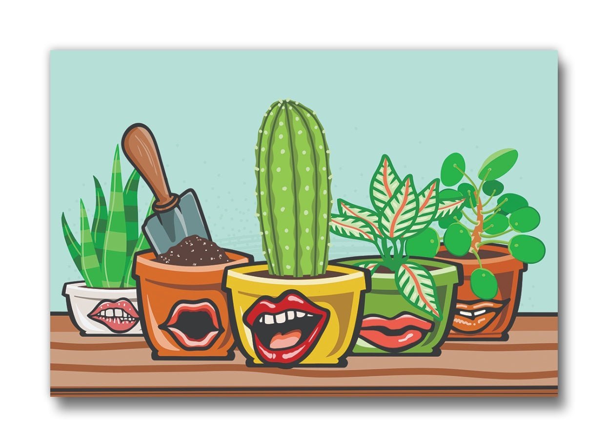 Funny Dirty Talk Potted Plant Magnet - 2" x 3" High - Quality Decorative Refrigerator Magnet - Fridge Magnets - Two Little Fruits - Two Little Fruits