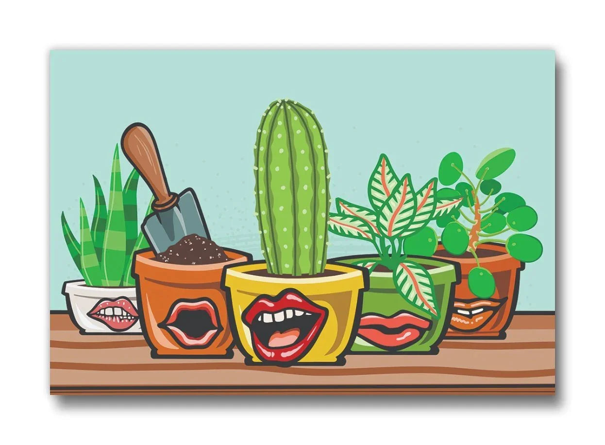 Dirty Talk Potted Plant illustrated fridge magnet by Two Little Fruits