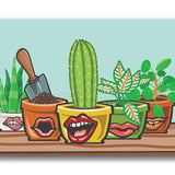 Dirty Talk Potted Plant illustrated fridge magnet by Two Little Fruits