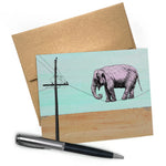 Elephant Cards - Quirky A2 illustrated greeting card by Two Little Fruits