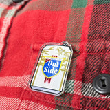 Funny Lapel Pins: Hey Man Let's Go Outside Beer Can Acrylic Pin - 1.25 Inches with Durable Clutch - Acrylic Pin - Two Little Fruits - Two Little Fruits