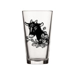 Goat Pint Glass - 16 Fl Oz, Durable Glass with Original Two Little Fruits Illustration - Pint Glass - Two Little Fruits - Two Little Fruits