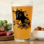 Goat illustrated pint glass by Two Little Fruits