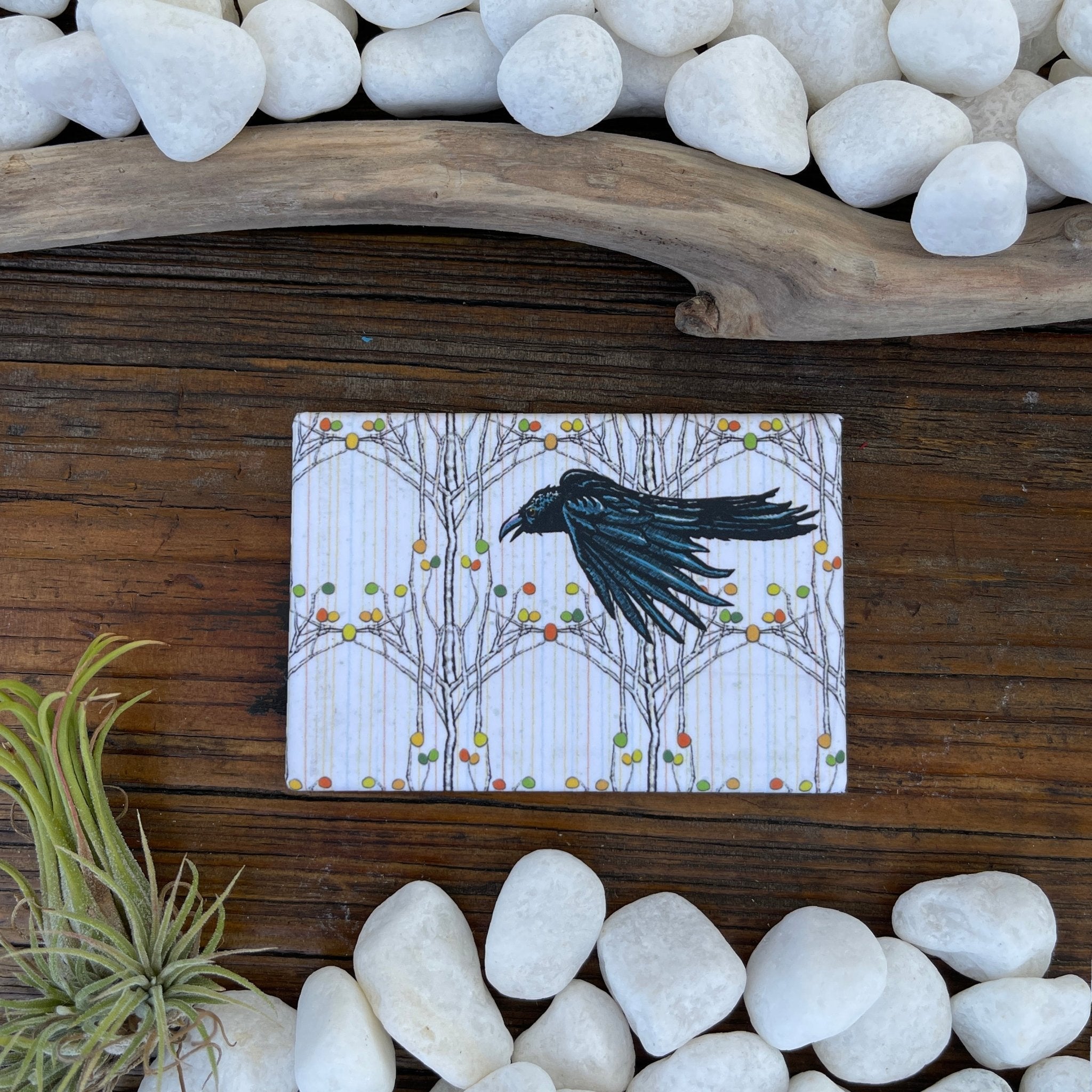 Gothic Crow Magnet - 2" x 3" Durable Art Magnet for Home and Office Decor - Fridge Magnets - Two Little Fruits - Two Little Fruits