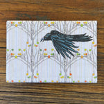 Gothic Crow illustrated fridge magnet by Two Little Fruits