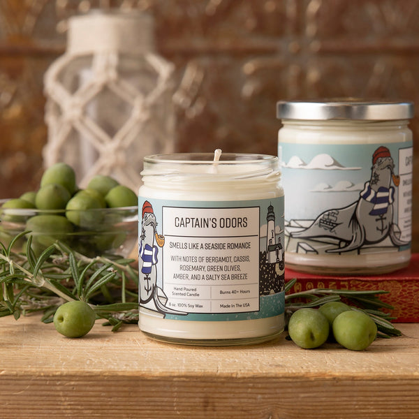 Green Olive & Bergamot Scented Candle - Soy Candles - Two Little Fruits - Two Little Fruits