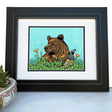 Grizzly Bear Art Print - Wildlife Animal Art Decor for Home or Office - 8x10 & 11x14 Sizes - Paper Prints - Two Little Fruits - Two Little Fruits