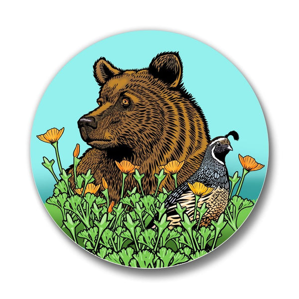 Grizzly Bear Button Pin - Two Little Fruits