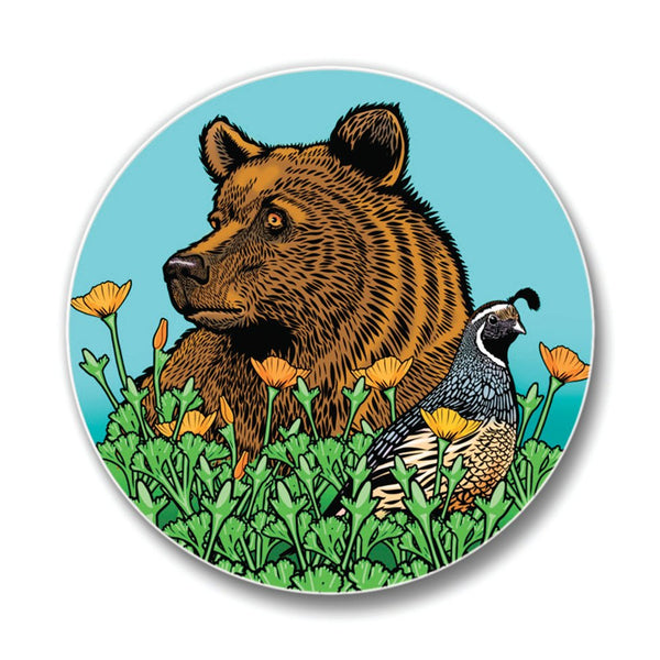 Grizzly Bear Ceramic Coaster - Coasters - Two Little Fruits - Two Little Fruits