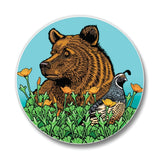 Grizzly Bear Coasters - 4" Ceramic Drink Coasters with Cork Backing - Coasters - Two Little Fruits - Two Little Fruits