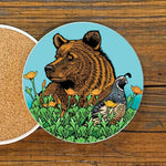 Grizzly Bear illustrated coaster by Two Little Fruits