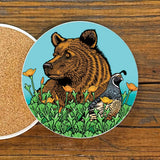 Grizzly Bear illustrated coaster by Two Little Fruits
