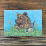 Grizzly Bear illustrated fridge magnet by Two Little Fruits