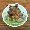 Grizzly Bear Sticker - Sticker - Two Little Fruits - Two Little Fruits