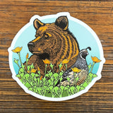 Grizzly Bear illustrated vinyl sticker by Two Little Fruits