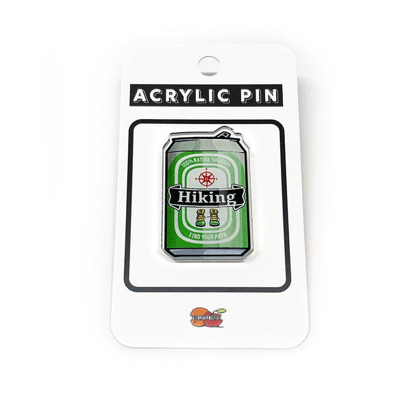 Hiking Boots Beer Can Acrylic Pin - Acrylic Pin - Two Little Fruits - Two Little Fruits