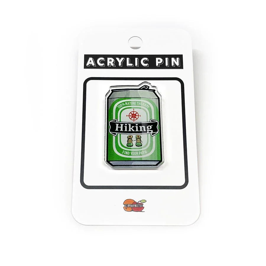 Hiking Boots Pin - Unique 1.25 Inch Beer Can Acrylic Design with Durable Rubber Clutch - Acrylic Pin - Two Little Fruits - Two Little Fruits