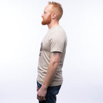 Hobo Squirrel T-Shirt - Eco - Friendly Dark Brown Print on Super - Soft Heather Tan Tee - Tee Shirts - Two Little Fruits - Two Little Fruits