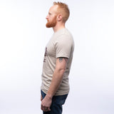 Hobo Squirrel T-Shirt - Eco - Friendly Dark Brown Print on Super - Soft Heather Tan Tee - Tee Shirts - Two Little Fruits - Two Little Fruits