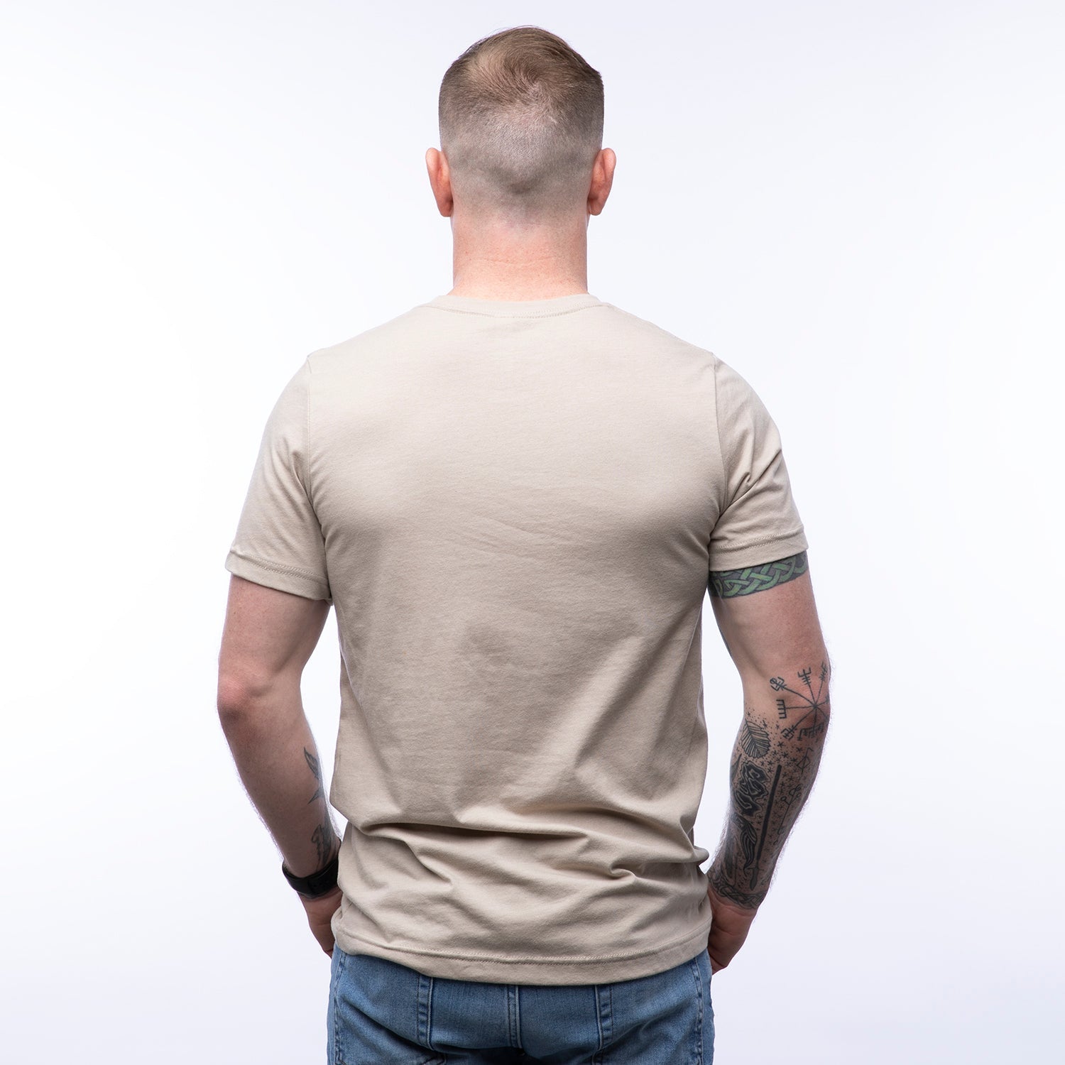 Hobo Squirrel T-Shirt - Eco - Friendly Dark Brown Print on Super - Soft Heather Tan Tee - Tee Shirts - Two Little Fruits - Two Little Fruits