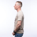 Hobo Squirrel T-Shirt - Eco - Friendly Dark Brown Print on Super - Soft Heather Tan Tee - Tee Shirts - Two Little Fruits - Two Little Fruits