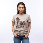 Hobo Squirrel T-Shirt - Eco - Friendly Dark Brown Print on Super - Soft Heather Tan Tee - Tee Shirts - Two Little Fruits - Two Little Fruits