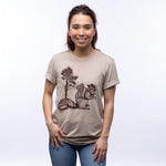 Hobo Squirrel T-Shirt - Eco - Friendly Dark Brown Print on Super - Soft Heather Tan Tee - Tee Shirts - Two Little Fruits - Two Little Fruits