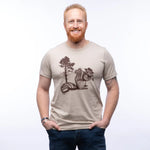 Hobo Squirrel T-Shirt - Eco - Friendly Dark Brown Print on Super - Soft Heather Tan Tee - Tee Shirts - Two Little Fruits - Two Little Fruits