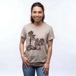 Hobo Squirrel T-Shirt - Eco - Friendly Dark Brown Print on Super - Soft Heather Tan Tee - Tee Shirts - Two Little Fruits - Two Little Fruits