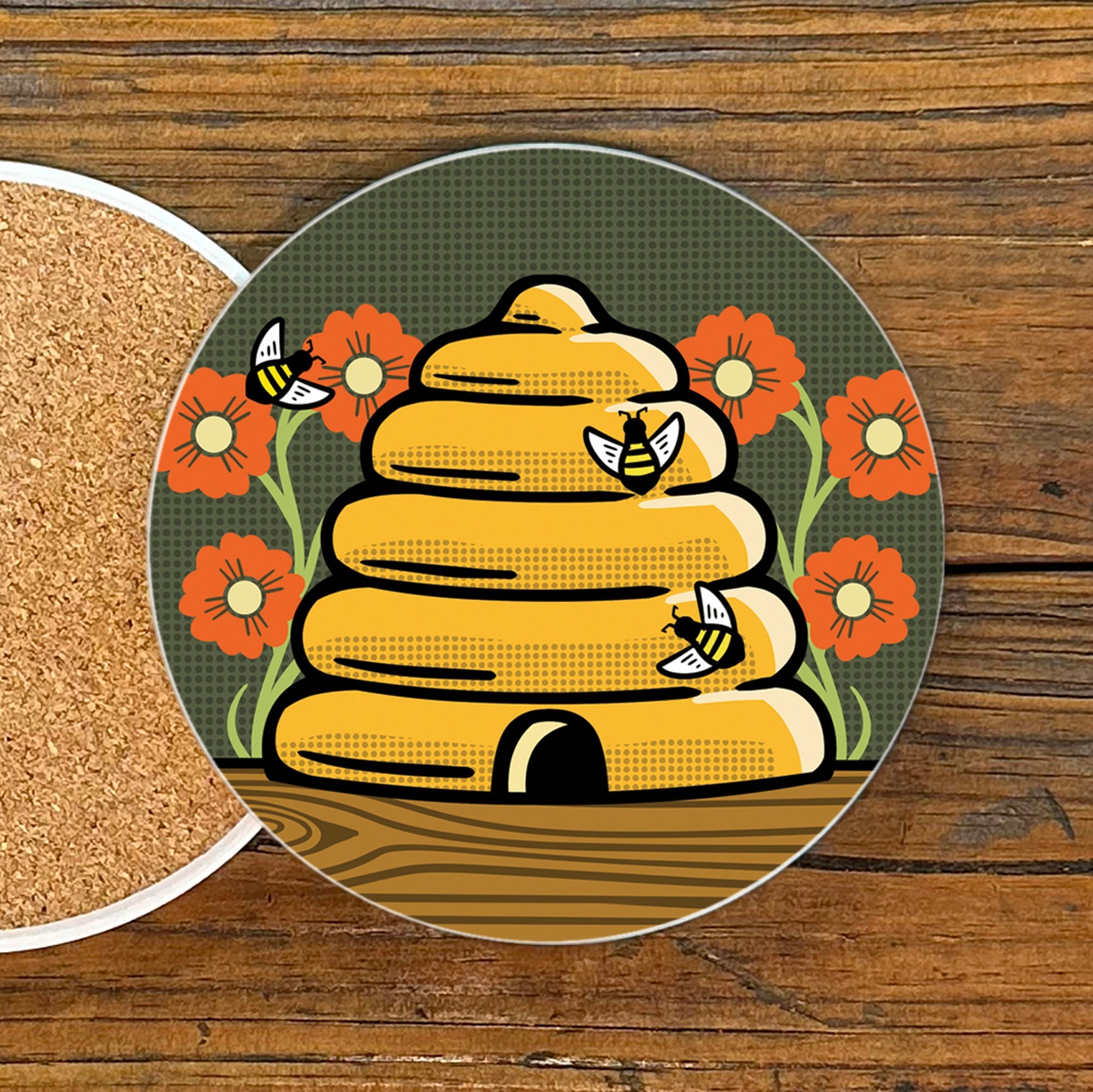 Honeybee Ceramic Coaster - Coasters - Two Little Fruits - Two Little Fruits