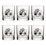 Honeybee Whiskey Glass - 10 Oz Rocks Glass with Vibrant Bee & Honeycomb Design - Rocks Glass - Two Little Fruits - Two Little Fruits