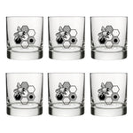 Honeybee Whiskey Glass - 10 Oz Rocks Glass with Vibrant Bee & Honeycomb Design - Rocks Glass - Two Little Fruits - Two Little Fruits