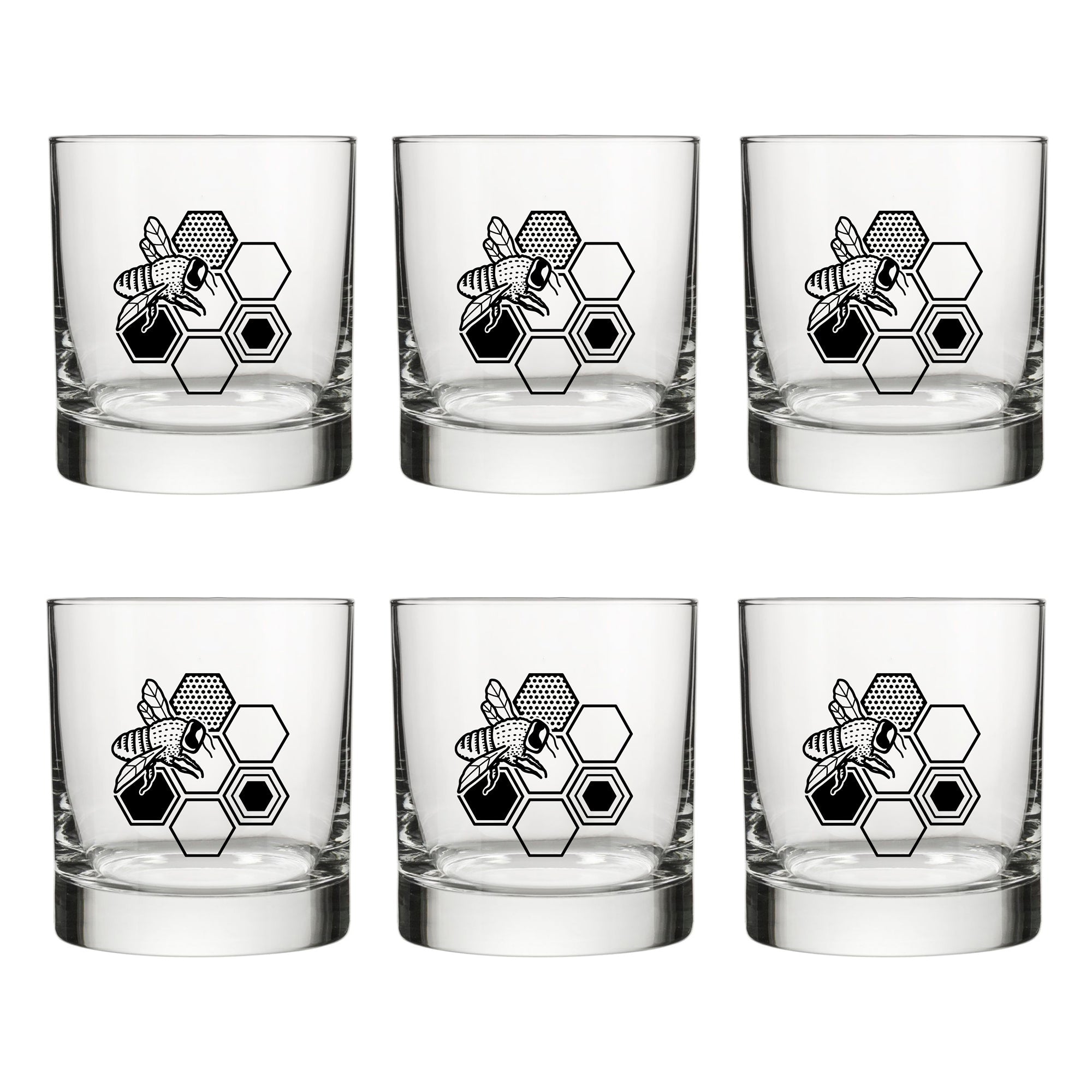 Honeybee Whiskey Glass - Rocks Glass - Two Little Fruits - Two Little Fruits