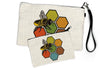 Adorable Honeybee Zipper Pouch – Stylish organizers featuring a honeybee and hexagon design, perfect for travel and cosmetics.