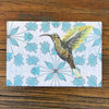 Hummingbird Fridge Magnet featuring a beautifully illustrated hummingbird on a patterned background, perfect for adding charm to your refrigerator.