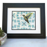 Hummingbird Wall illustrated art print by Two Little Fruits