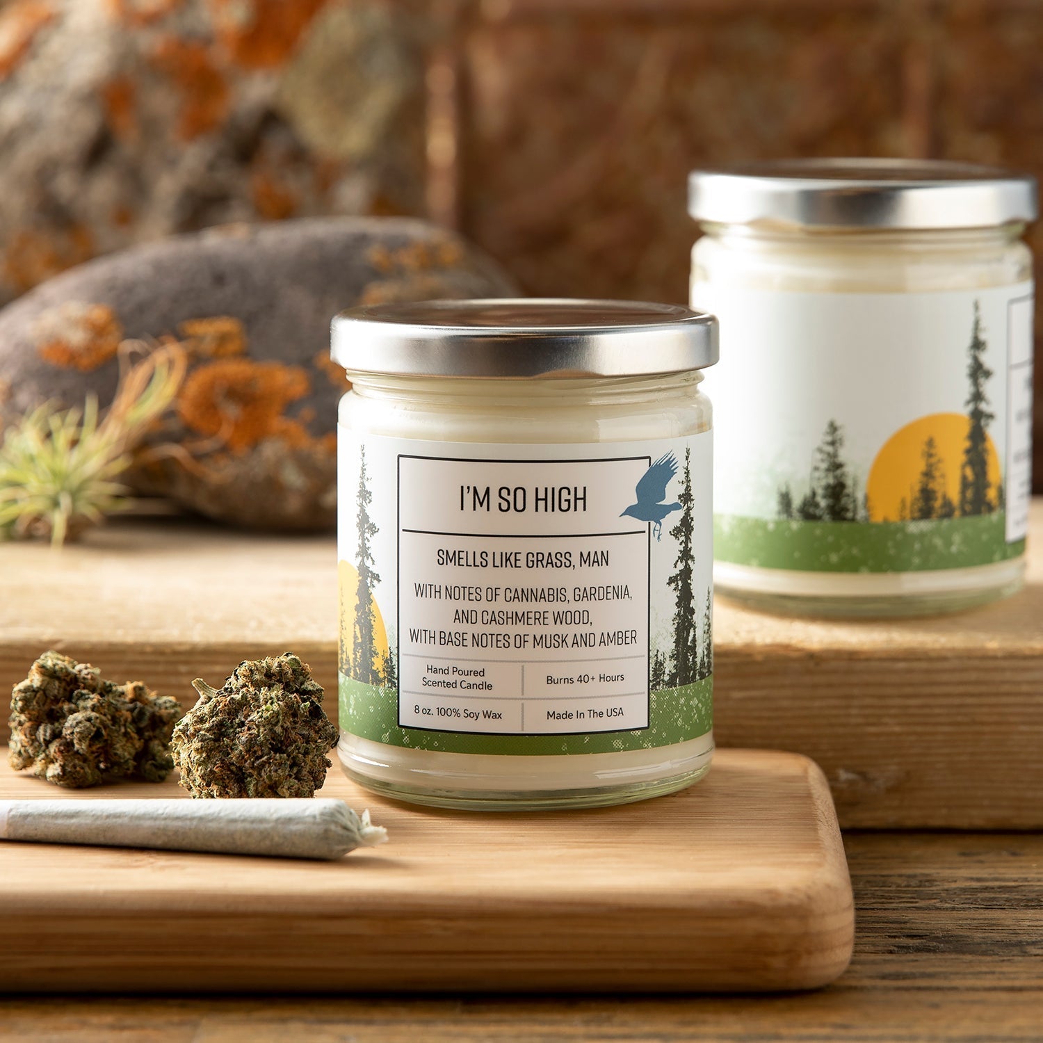 I'm So High Cannabis Scented Candle - 100% Soy Wax - Soy Candles - Two Little Fruits - Two Little Fruits