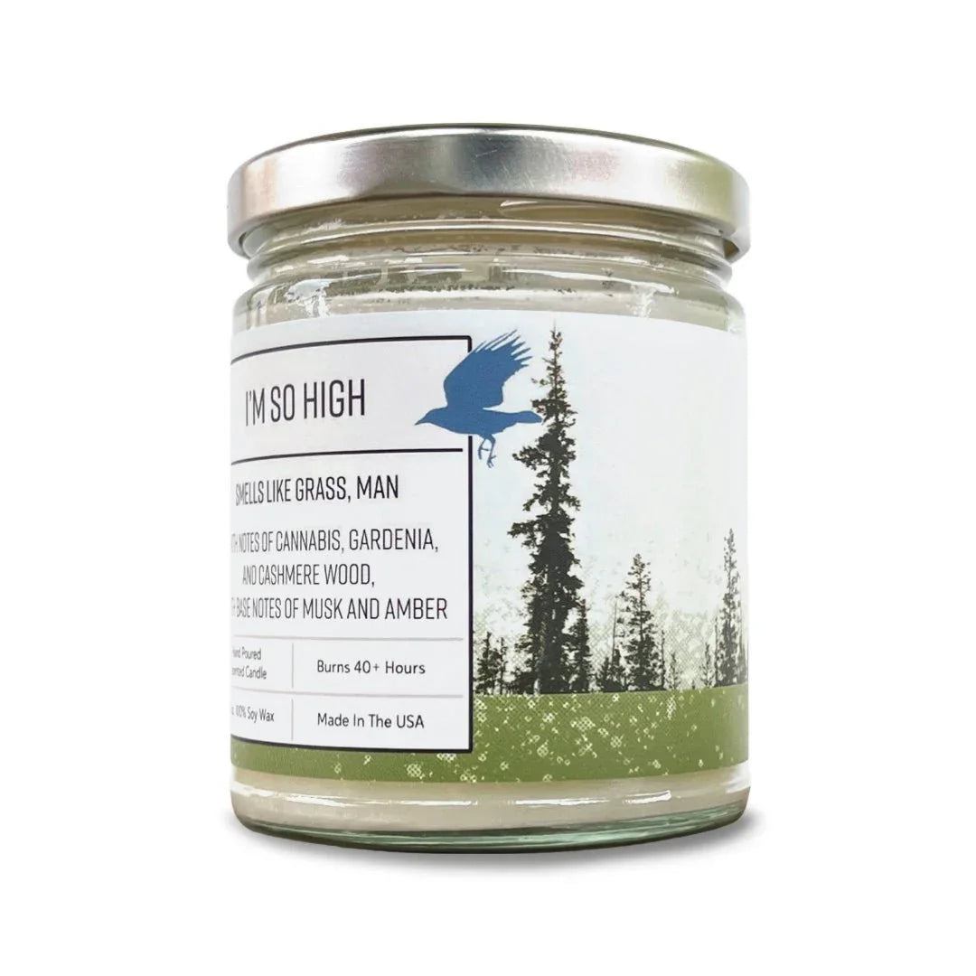 I'm So High Cannabis Scented Candle - 100Soy Wax - Soy Candles - Two Little Fruits - Two Little Fruits