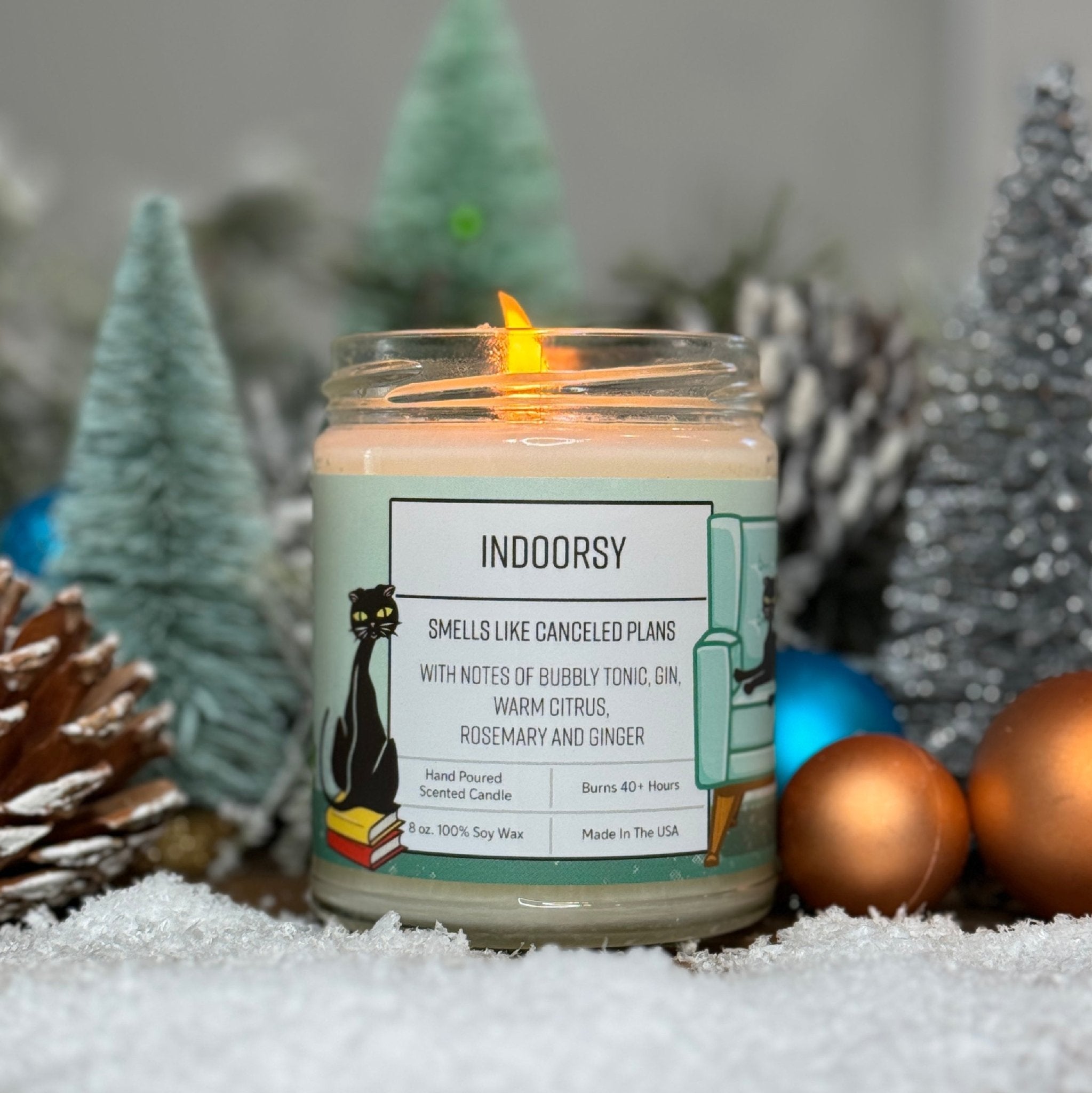 Indoorsy Gin Scented Candle | Bubbly Tonic & Warm Citrus | 40+ Hour Eco - Friendly Burn - Soy Candles - Two Little Fruits - Two Little Fruits