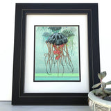 Jellyfish Art Print - Vibrant 8x10 or 11x14 Inch Wall Décor - Paper Prints - Two Little Fruits - Two Little Fruits