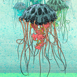 Jellyfish Art Print - Vibrant 8x10 or 11x14 Inch Wall Décor - Paper Prints - Two Little Fruits - Two Little Fruits