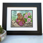 Knitting Animal Print - Charming Marmot Art Print on High Quality Acid Free Paper - Paper Prints - Two Little Fruits - Two Little Fruits