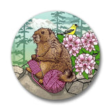 Knitting Button Pin - 1.25" Soft - Touch Matte Finish, Weather - Resistant & Scuff - Resistant - Button Pins - Two Little Fruits - Two Little Fruits