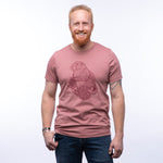 Knitting Graphic Tee - Soft 100% Cotton Shirt in Mauve - Unisex Design by Two Little Fruits - Tee Shirts - Two Little Fruits - Two Little Fruits